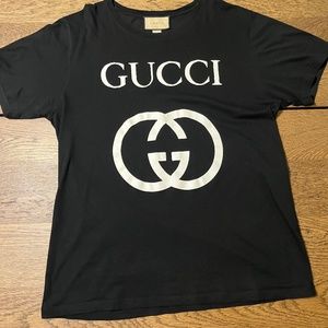 Gucci "GG" Mens XL Black and White T-Shirt